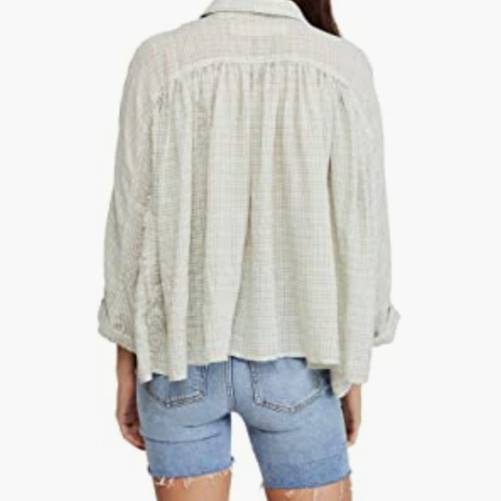 Free People Rainbow Picnic Button Shirt - Picture 3 of 3